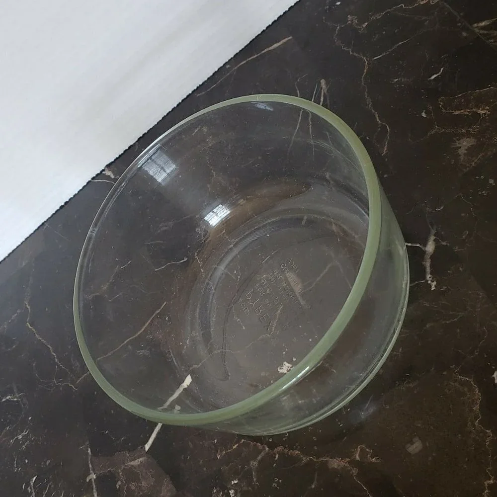 Pyrex 2 set loaf pan and small #7201 mixing bowl clear glass